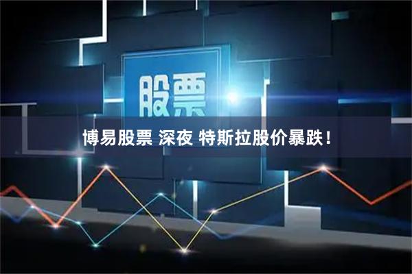 博易股票 深夜 特斯拉股价暴跌！