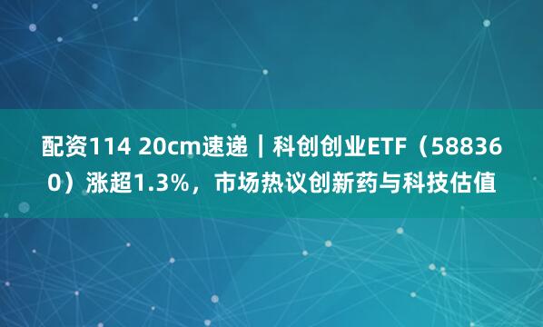 配资114 20cm速递｜科创创业ETF（588360）涨超1.3%，市场热议创新药与科技估值